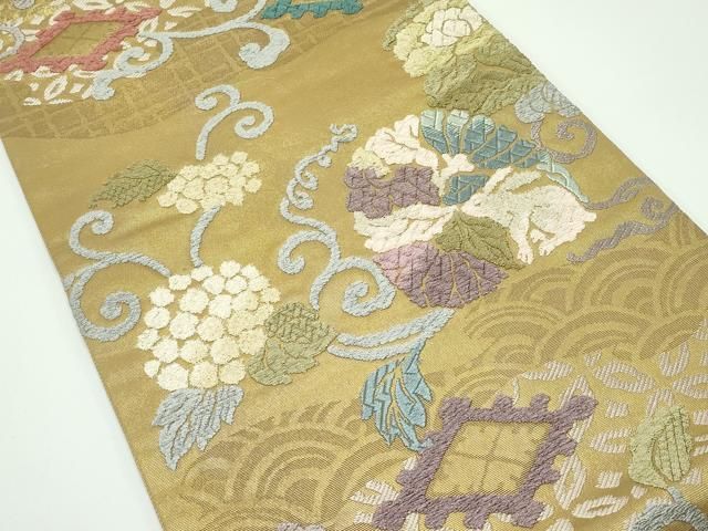 平和屋着物 上 六通柄袋帯 唐織 兎花唐草文 金糸 s 5