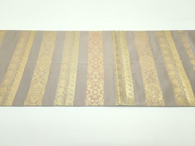  平和屋着物 上 西陣織 陰山織物謹製 箔屋清兵衛 六通柄袋帯 草木染 本金箔 草花横段文 s 5 袋帯 帯