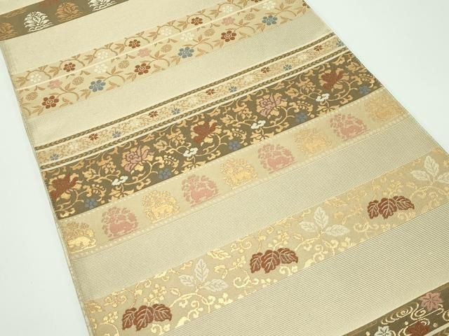  平和屋着物 上 両面 六通柄袋帯 兎花唐草横段文 金糸 s 5 袋帯 帯