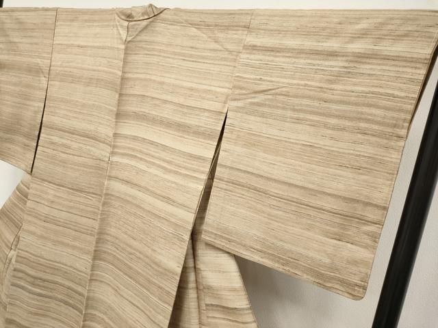  平和屋着物 上 インド アッサム 野蚕糸 手織 ムガシルク 横段文 s 5 紬 着物