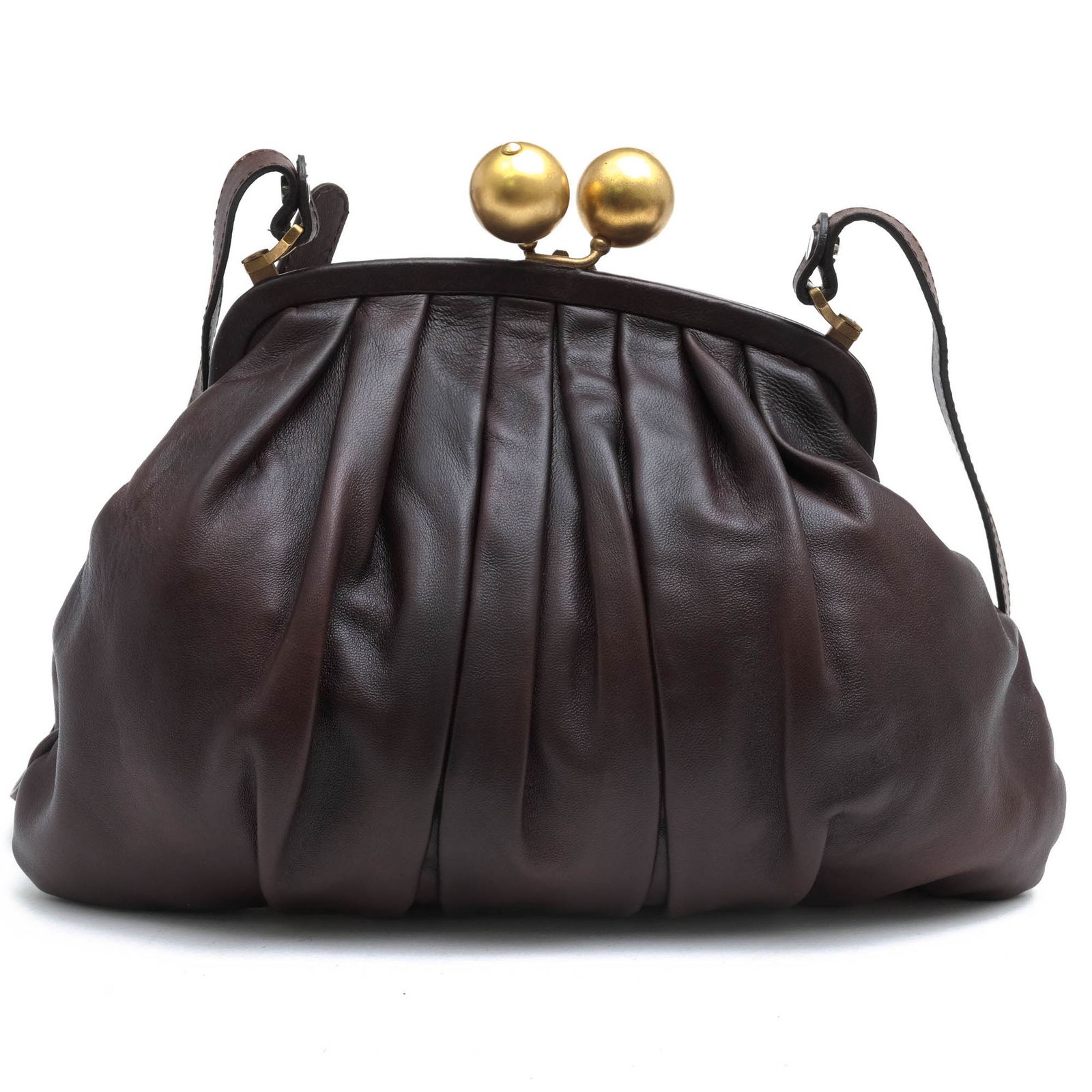 マルニ MARNI バッグ ハンドバッグ 鞄 トートバッグ レディース 女性 女性用 レザー 革 本革 ダークブラウン 茶 ブラウン がま口