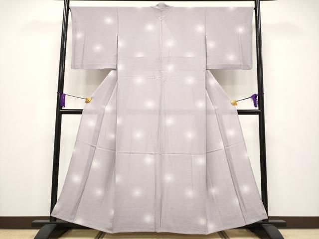 平和屋着物 上 夏物 小紋 蛍暈し 絽縮緬 白藤色 s 5