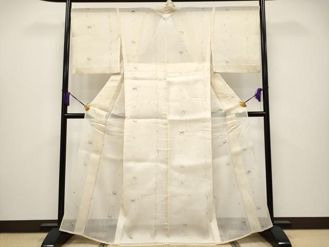 平和屋着物 上 夏物 絹芭蕉 蟹 カニ 薄香色地 s 5