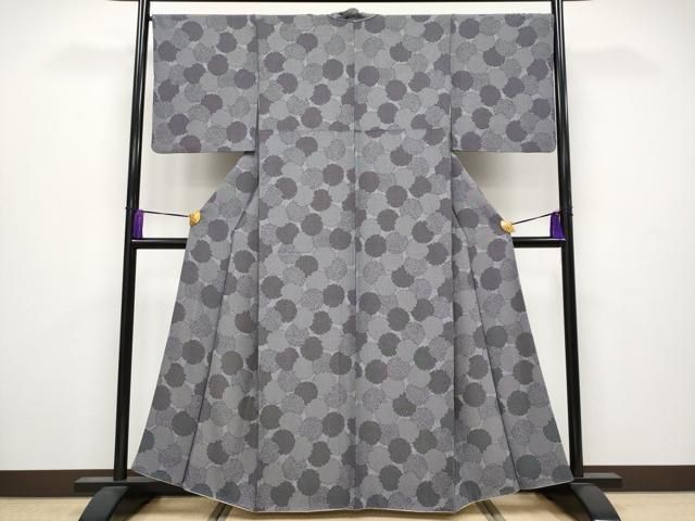 平和屋着物 上 江戸小紋 雪輪重ね文 黒地 s 5