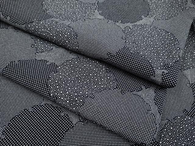 平和屋着物 上 江戸小紋 雪輪重ね文 黒地 s 5