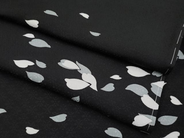 平和屋着物 上 小紋 桜 黒地 s 5