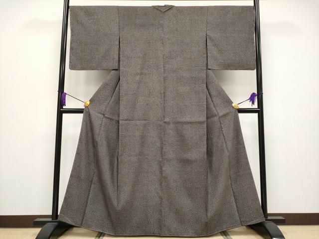 平和屋着物 上 紬 花尽くし 黒橡色地 s 5