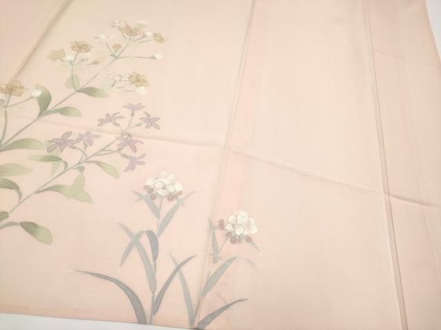  平和屋着物 上 夏物 訪問着 絽 草花文 銀彩 一斤染色地 s 5 訪問着 付け下げ 着物