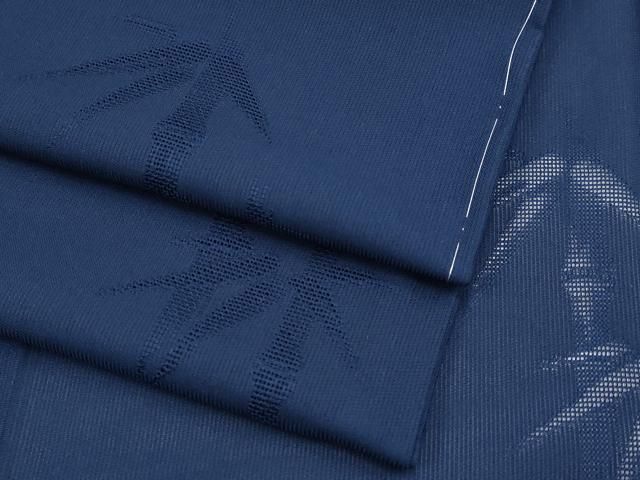 平和屋着物 上 夏物 色無地 笹竹紋紗 紺青色地 s 5