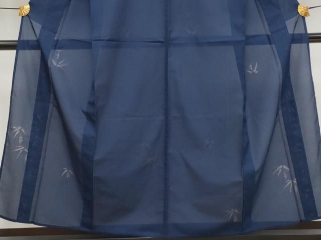  平和屋着物 上 夏物 色無地 笹竹紋紗 紺青色地 s 5 色無地 着物