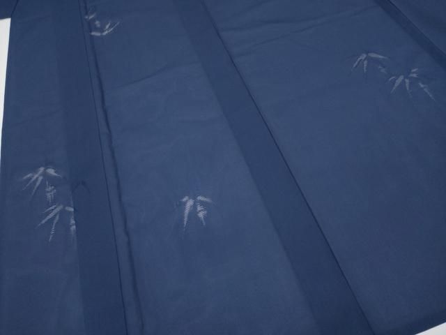 笹竹紋紗 紺青色地