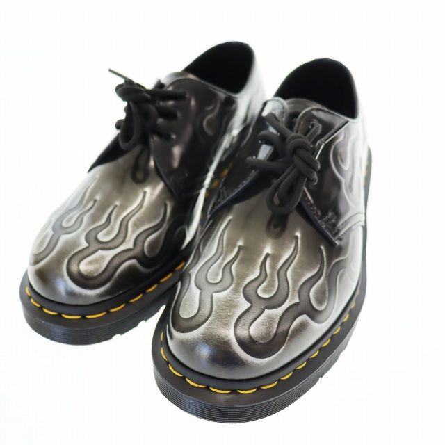 ドクターマーチン DR MARTENS 1461 INFERNO SILVER ラブオフ加工 3ホール シューズ UK 7 黒 ブラック ブランド古着ベクトル 251112