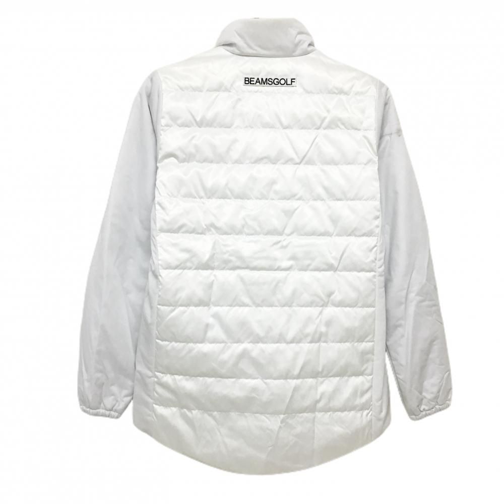美品 BEAMS GOLF ビームス ゴルフ ダウン プルオーバー 裏地 蓄熱 ビームスゴルフ ダウンジャケット 白 蓄熱裏地 切替 袖襟中綿