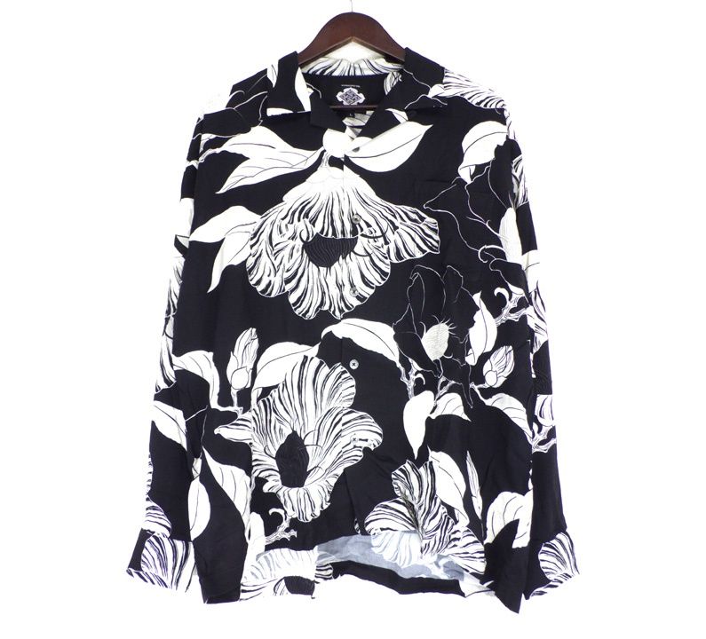 バッズプール BUDS POOL × ガッキン GAKKIN HAWAIIAN SHIRT 総柄 レーヨン 長袖 シャツ w25086