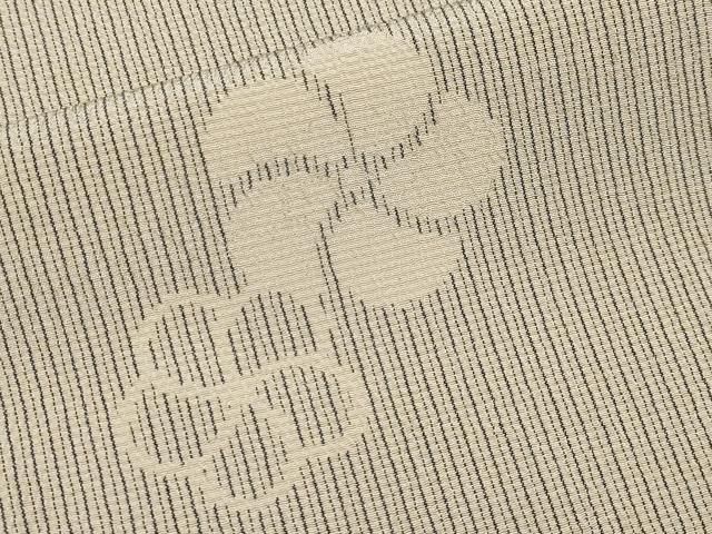  平和屋着物 上 本塩沢 ねじ梅 練色地 s 5 紬 着物