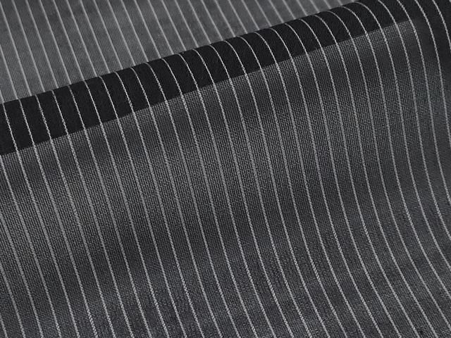  平和屋着物 上 夏物 紗紬 縞 黒地 s 5 小紋 着物