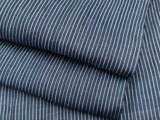 平和屋着物 上 夏物 男性 本場小千谷ちぢみ 縞 藍鉄色地 麻 CYAA3907s5