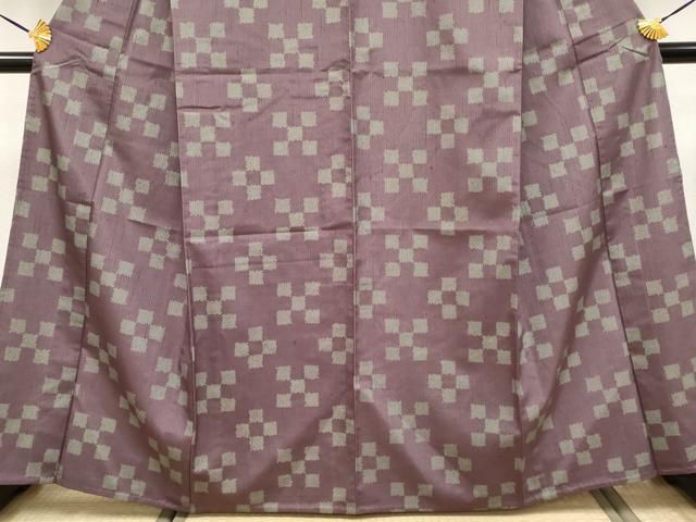  平和屋着物 上 紬 単衣 市松鹿の子文 濃色地 s 5 紬 着物