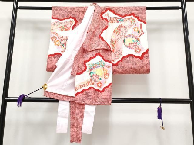 平和屋着物 上 七五三 女の子 3歳 祝着 長襦袢セット 総絞り 鞠花文 s 5