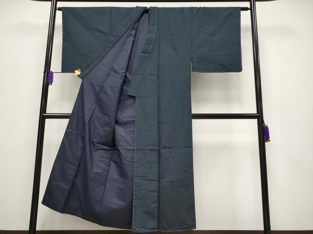 平和屋着物 上 男性 紬 アンサンブル 色無地 藍鉄色地 CYAA3913s5