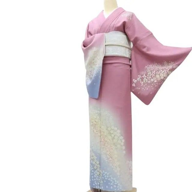 百華❀Y3842◇美品 正絹 吉野一廉落款 作家物 手縫い仕立て 桜 訪問着