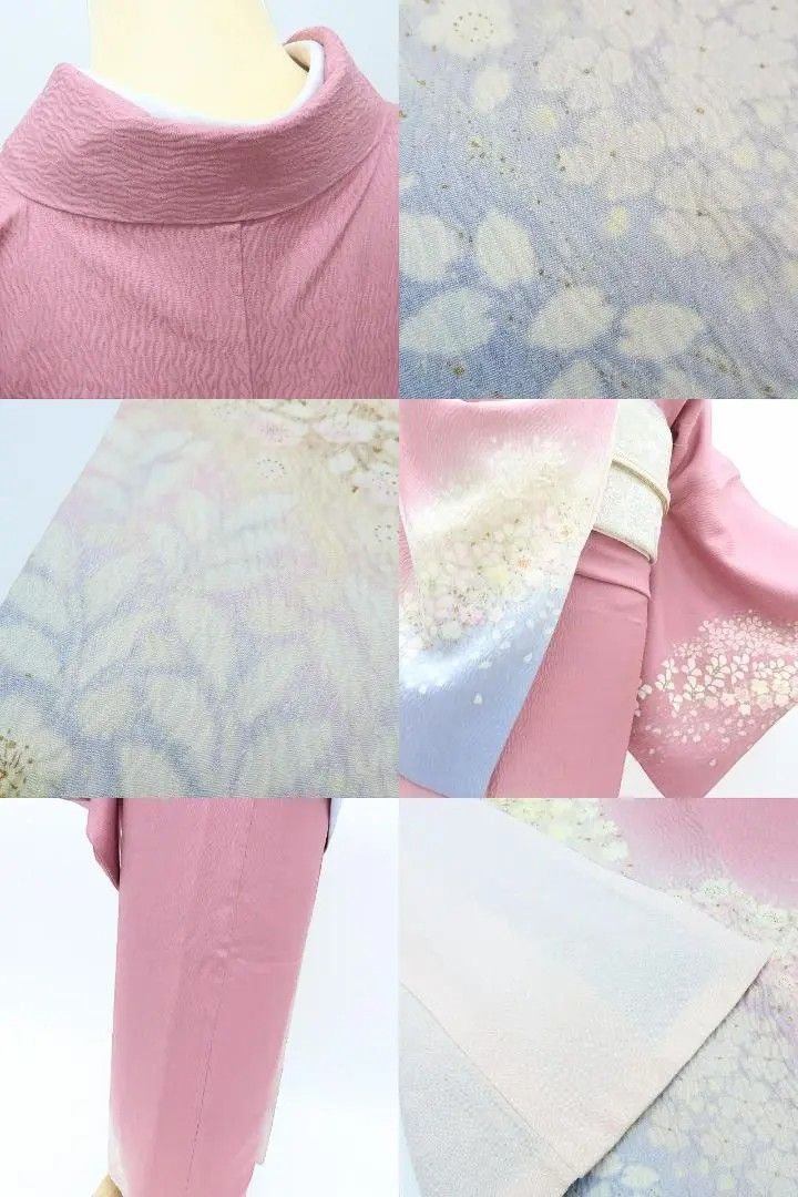 百華❀Y3842◇美品 正絹 吉野一廉落款 作家物 手縫い仕立て 桜 訪問着