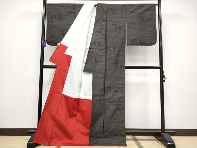  平和屋着物 上 本場大島紬 草花文 s 5 紬 着物