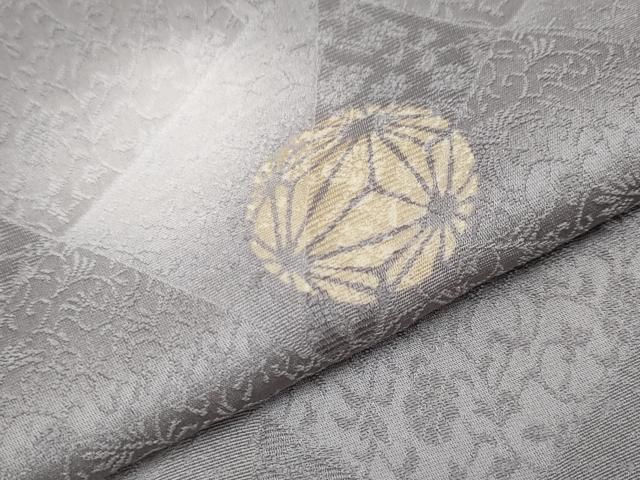 平和屋着物□極上 小紋 蛍暈し 麻の葉丸文 源氏鼠色地 逸品 CYAA3931s5