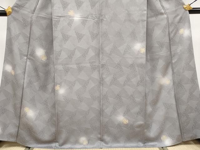 平和屋着物■極上　小紋　蛍暈し　麻の葉丸文　源氏鼠色地　逸品　CYAA3931s5 平和屋着物□極上 小紋 蛍暈し 麻の葉丸文 源氏鼠色地 逸品 CYAA3931s5