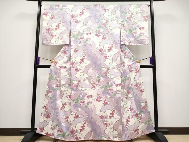 平和屋着物 上 創業460年 千總 小紋 扇面枝花文 金彩 大丸扱い s 5