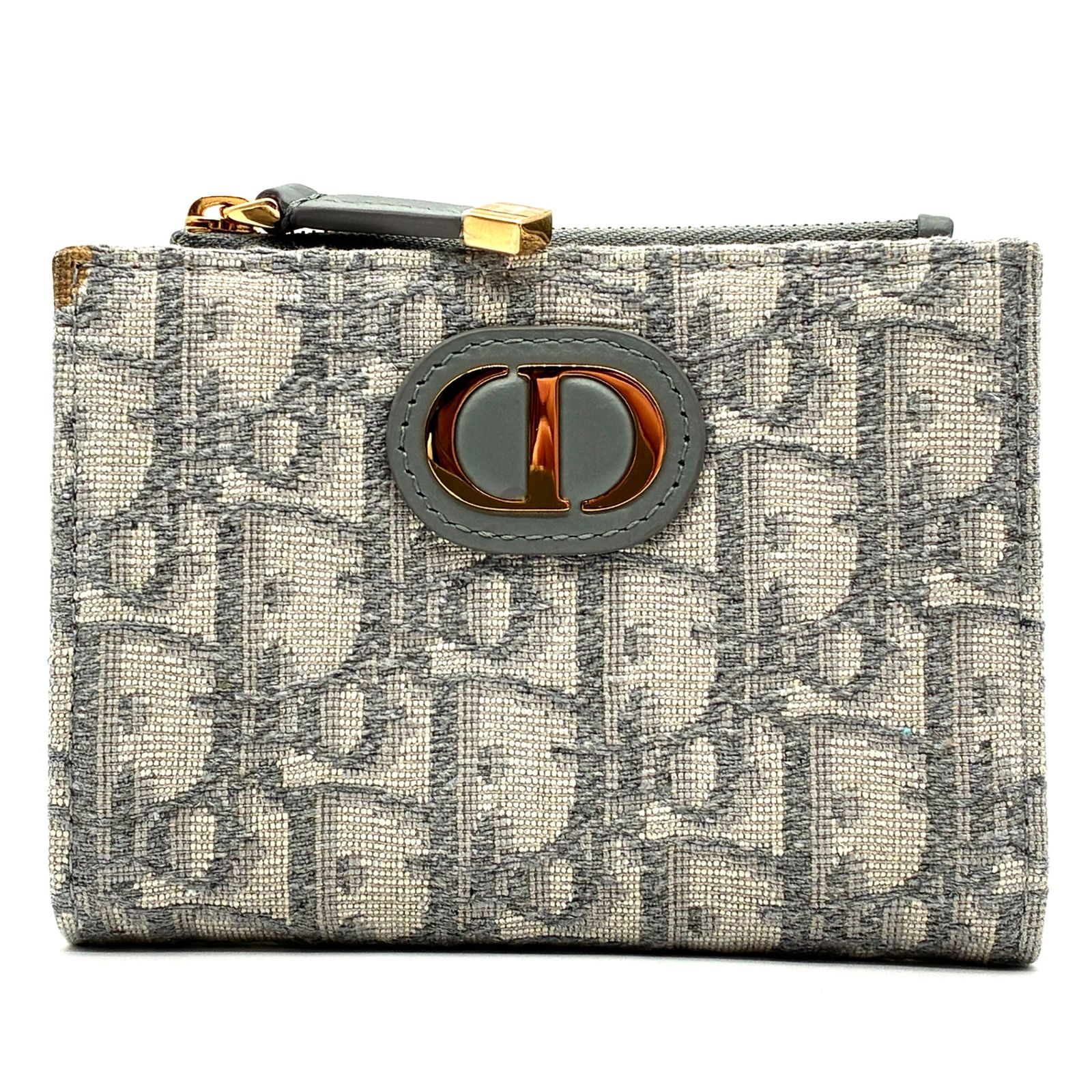 級 Christian Dior クリスチャンディオール 30モンテーニュ ダリアウォレット ディオール オブリーク ジャカード 折り財布 ロゴ