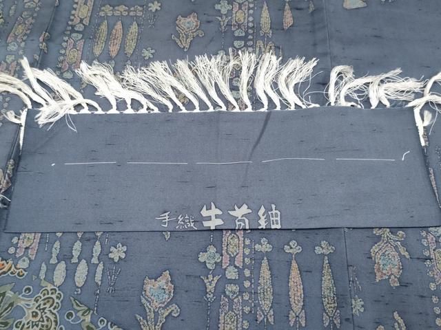 平和屋着物 上 石川県指定無形文化財 牛首紬 白山工房 手織 二代目 川村久太郎 訪問着 褐色 ますいわ屋扱い 証紙付き s 5 紬 着物