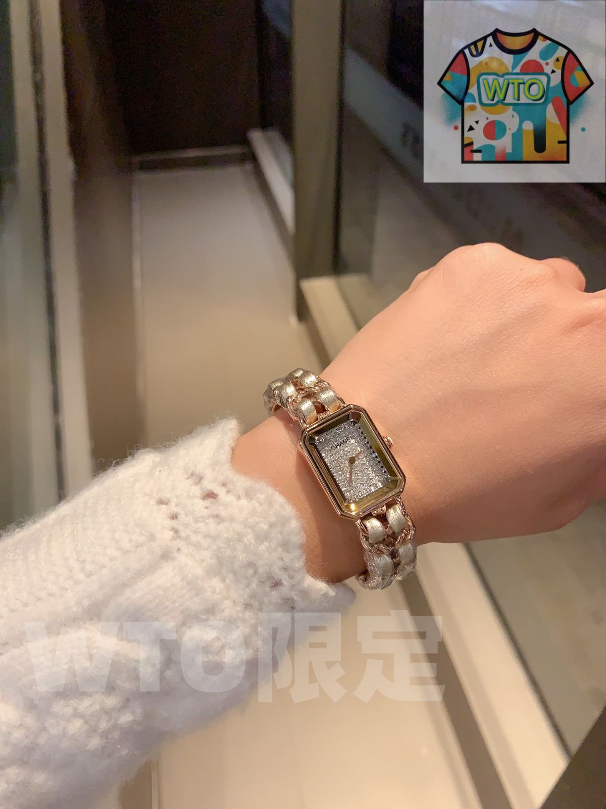 腕時計 ダイヤモンドで満たされた文字盤