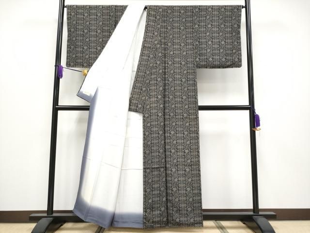  平和屋着物 上 小紋 花間道 黒地 やまと金ラベル s 5 小紋 着物