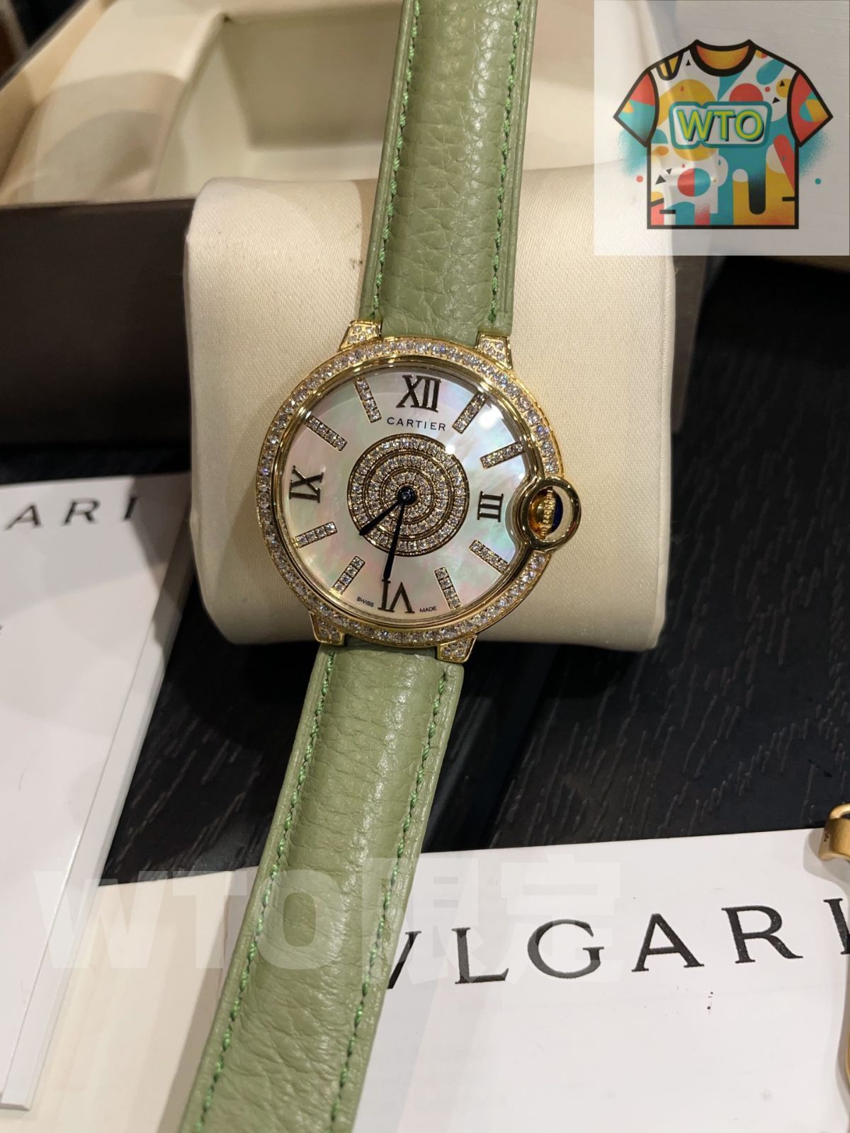 WTO通販 Cartier カルティエ ブルーバルーン デ カルティエ スワロフスキークリスタルダイヤモンドを文字盤に使用-WTO輸入-FCF47