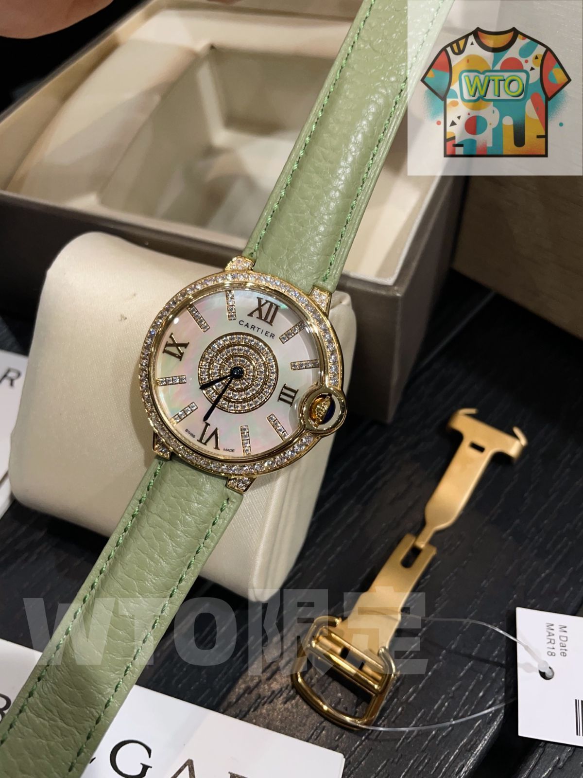 WTO通販 Cartier カルティエ ブルーバルーン デ スワロフスキークリスタルダイヤモンドを文字盤に使用-WTO輸入-FCF 47