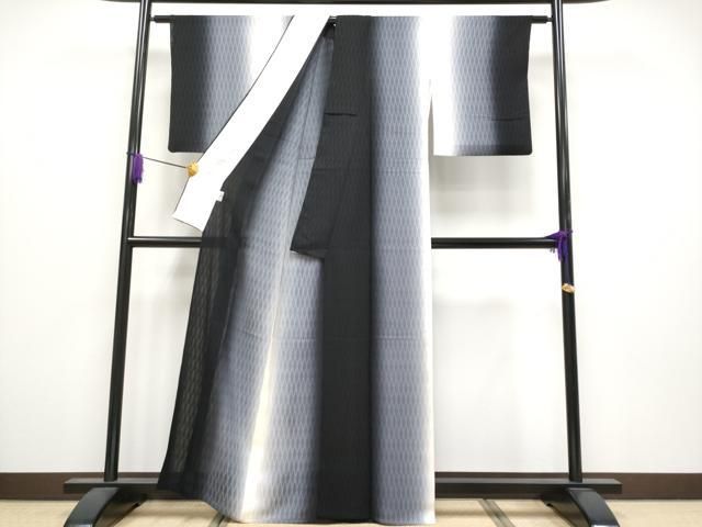 平和屋着物 上 夏物 小紋 菱紋紗 暈し染め 京都きもの友禅扱い s 5