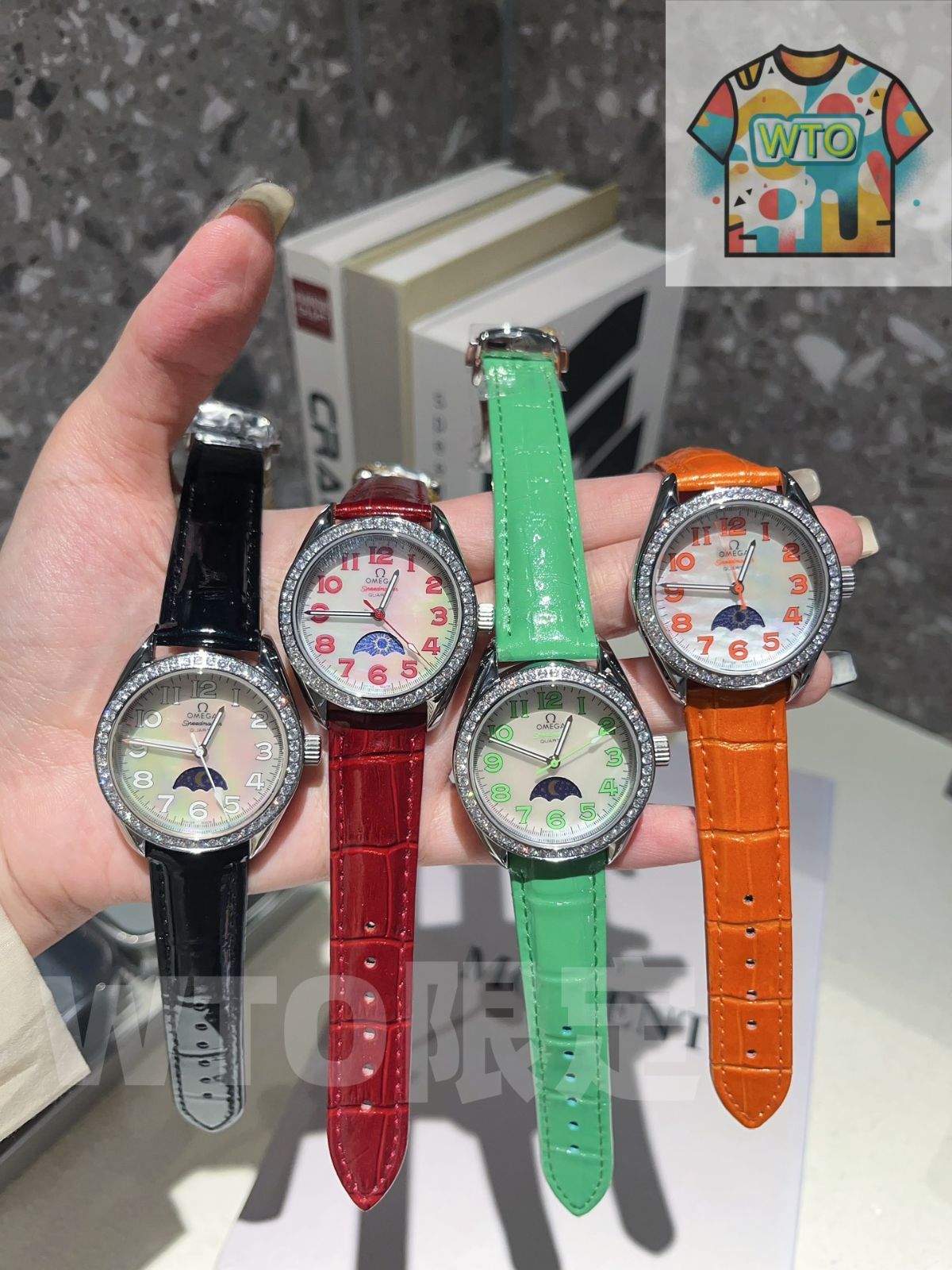  WTO通販 Omega オメガ スピードマスター ムーンフェイズ 指針に夜光効果を備える-WTO輸入-OFW 97 腕時計(デジタル) 時計