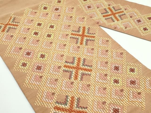 平和屋着物 上 本場琉球 読谷山花織 紬地 九寸名古屋帯 s 5