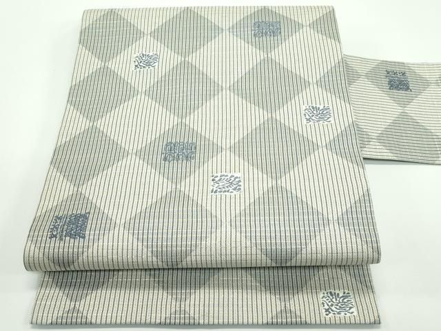 平和屋着物 上 九寸名古屋帯 藍 唐織 菱吉祥文 金糸 s 5