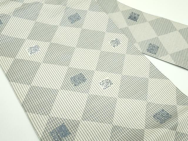 平和屋着物 上 九寸名古屋帯 藍 唐織 菱吉祥文 金糸 s 5