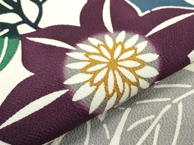  平和屋着物 上 和染紅型 栗山紅型 栗山吉三郎 九寸名古屋帯 草花文 鬼しぼ縮緬 s 5 名古屋帯 帯