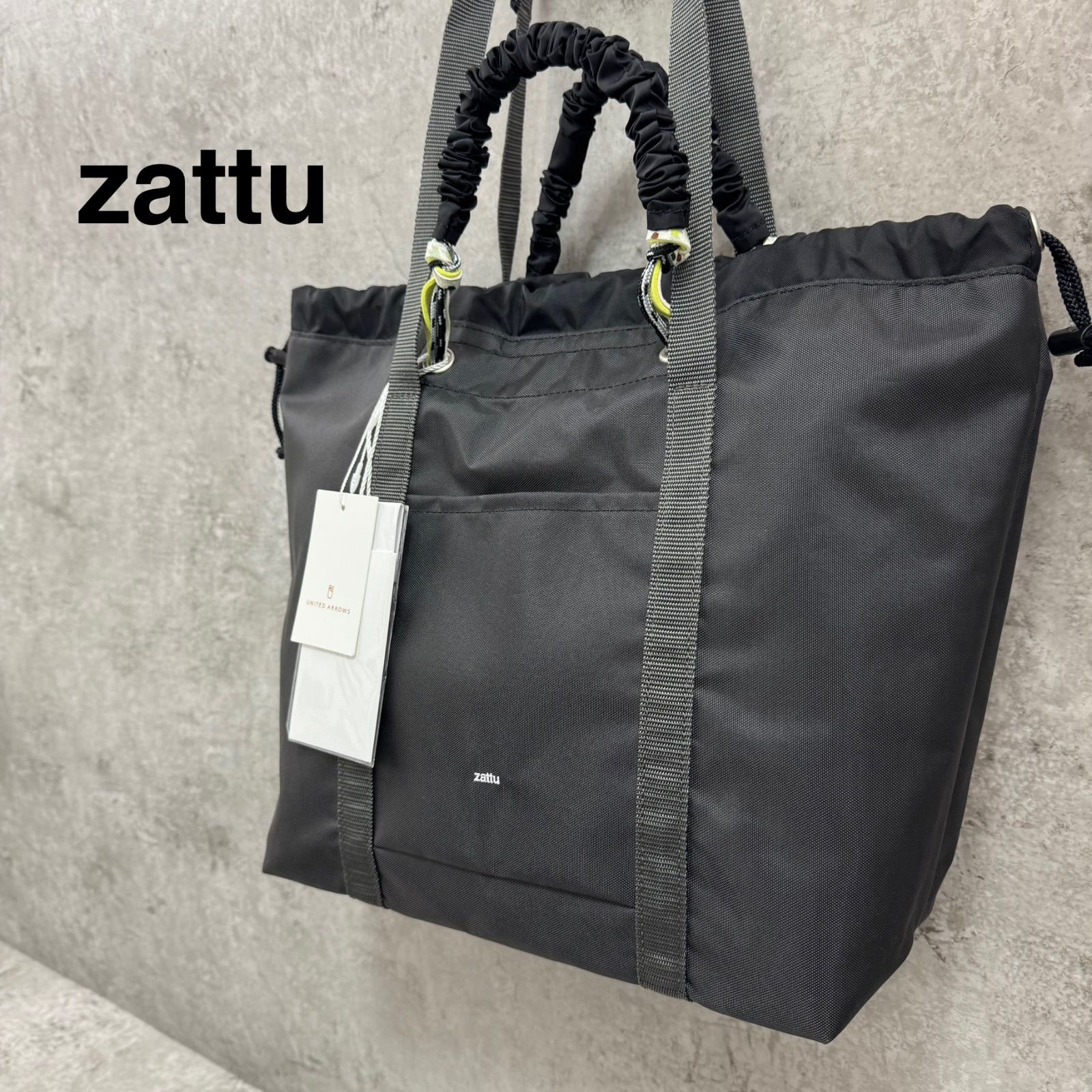 極美品 Zattu トートバッグ JAM-LQ オフブラック ユニセックス 未使用】zattu JAM-LQ ジャム LQ ナイロン 2WAY ハンドル ミドル