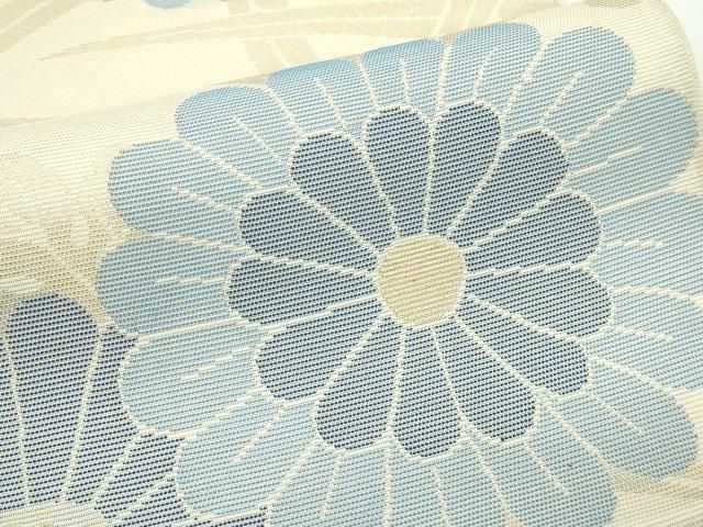 六通柄袋帯 草花文