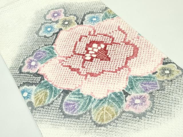 平和屋着物 上 名門 藤娘きぬたや 総絞り 九寸開き名古屋帯 草花文 s 5