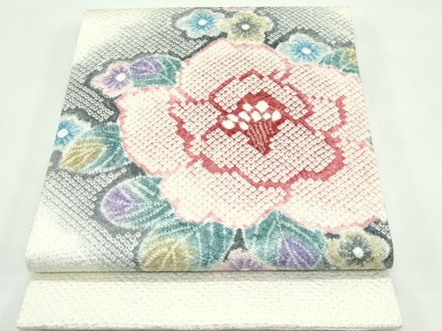 平和屋着物 上 名門 藤娘きぬたや 総絞り 九寸開き名古屋帯 草花文 s 5