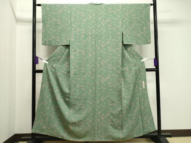 平和屋着物 世界的人形師 辻村寿三郎 ジュサブロー 小紋 舞蝶花文 銀座せきね 正絹 gh