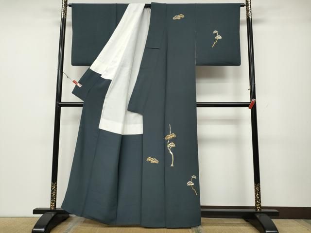 平和屋着物 訪問着 総刺繍 駒刺繍 松文 正絹 ut