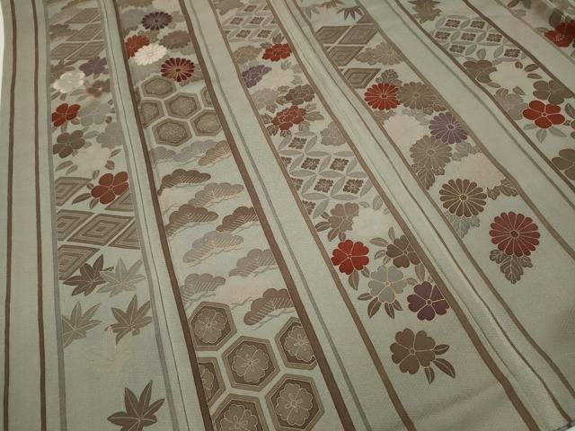  平和屋着物 訪問着 刺繍 草花文 金彩 正絹 ut 訪問着 付け下げ 着物