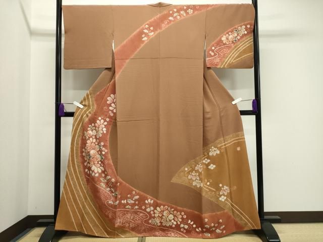 平和屋着物 十日町 名門 滝泰謹製 訪問着 辻が花 絞り 暈し染め 金彩 まるやま扱い 正絹 gh